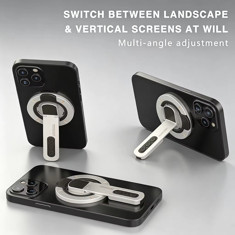 Phone Accessories Vendor - 両面磁気フィンガーリングホルダー回転式スマホスタンド多機能スマホスタンドiPhone 17/16対応ポータブル怠惰な人用スタンド