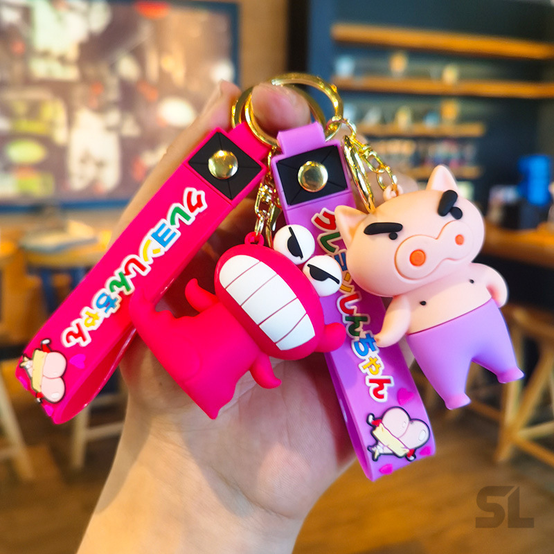 Phone Accessories Doll - クレヨンしんちゃんアニメフィギュア漫画キーホルダー車のキーリング装飾バックパックアクセサリー装飾ジュエリーギフト子供のための