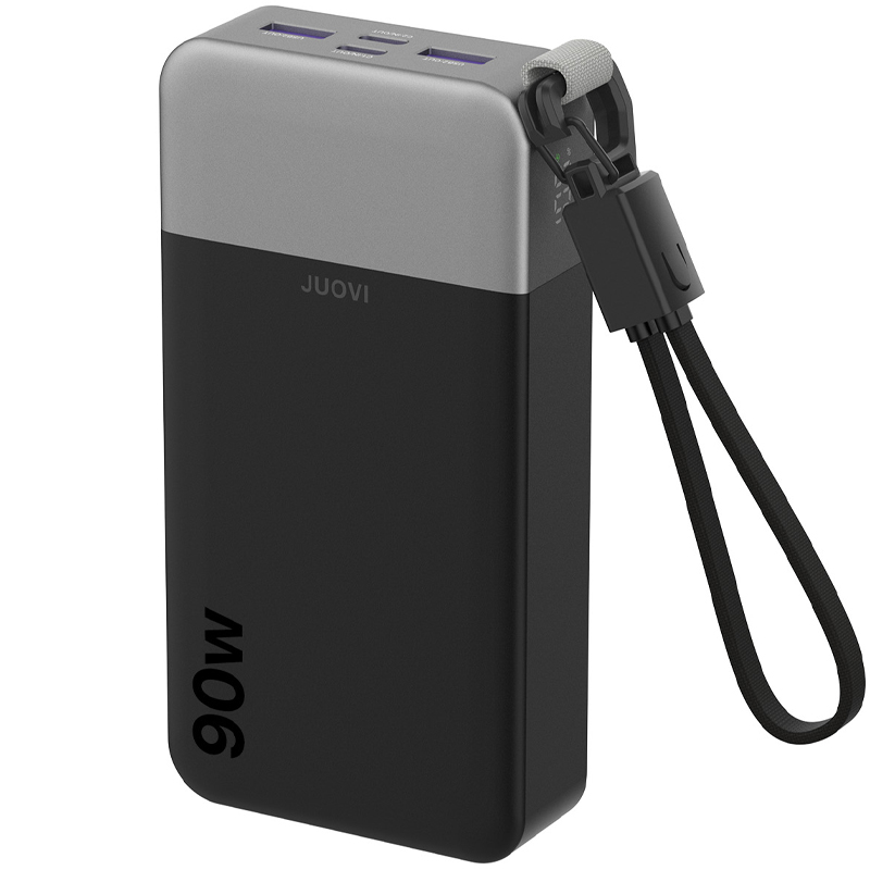 Portable Charger 20000Mah - JUOVI 90W 20000mAh ポータブル充電器、ノートパソコン用パワーバンク、USB-Cケーブル付き、TSA承認済み急速充電バッテリーパック、ノートパソコン、MacBook、Dell XPS、iPhone 17/16/15/14/13シリーズ、Samsung