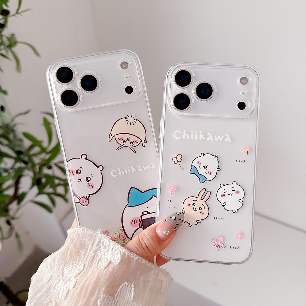 Phone Accessories Japan - 可愛い漫画日本のアニメ「ちいかわ」うさぎハチワレ透明スマホケース iPhone 17 16 15 14