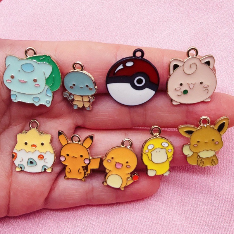 Phone Accessories Jewelry - 10 個漫画ドリップオイルジュエリーアクセサリー手作り DIY ブレスレットペンダントキーホルダー電話ペンダント