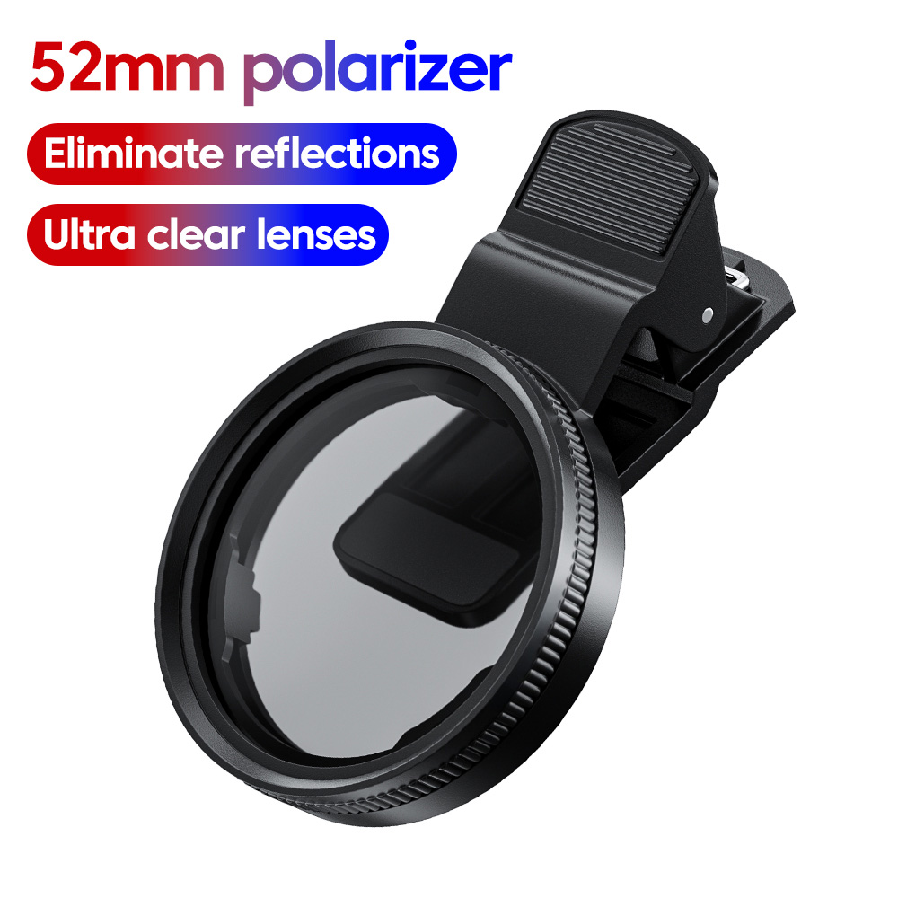 Lens Camera Clip - 52MM円形ユニバーサルポータブル偏光子カメラレンズクリップCPL / UVフィルターキット iPhone Huawei Xiaomi