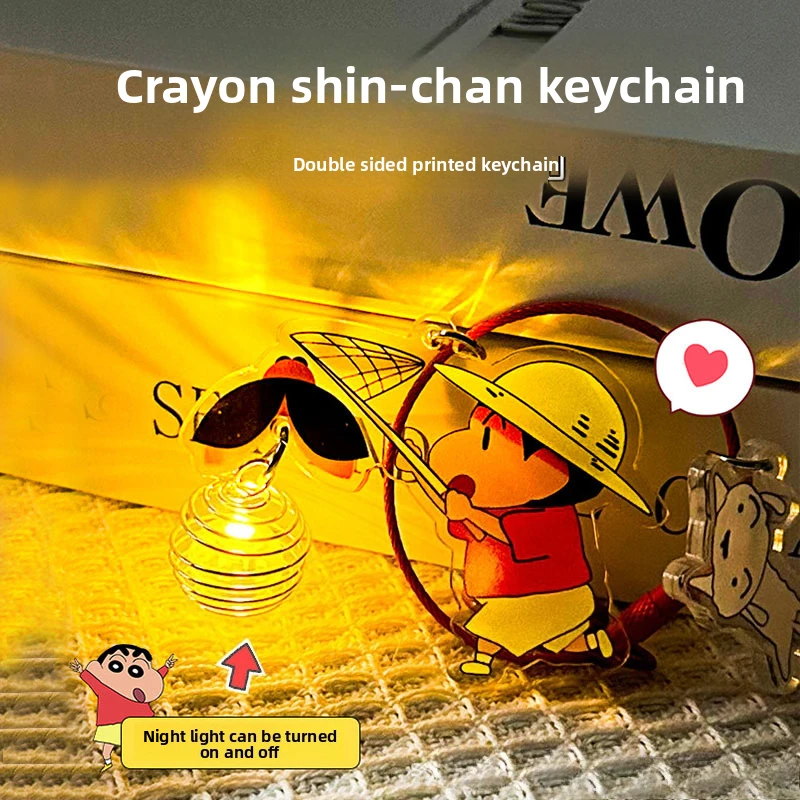 Phone Accessories Doll - クレヨンしんちゃん アクリルキーホルダー アニメフィギュア ホタルキーホルダー バックパックギフト 男の子