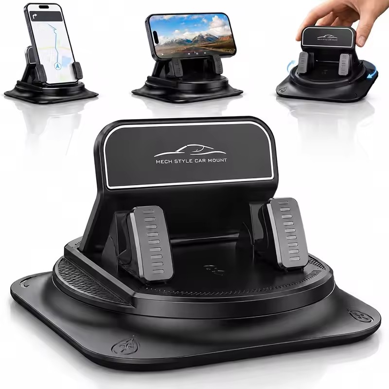 Phone Accessories Japan - 360 ° 度角調整可能な車載携帯電話ホルダー、滑り止めシリコン製ダッシュボード電話ホルダー、自由回転式ユニバーサルヘッドアップナビゲーションホルダー