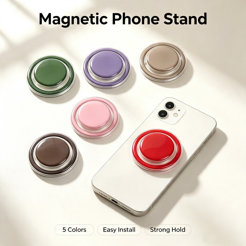 Phone Accessories Vendor - 磁気折りたたみ式スマホグリップホルダーソケットポケットサポート iPhone Samsung Xiaomi対応 安全リングフィンガー拡張耐衝撃スタンド