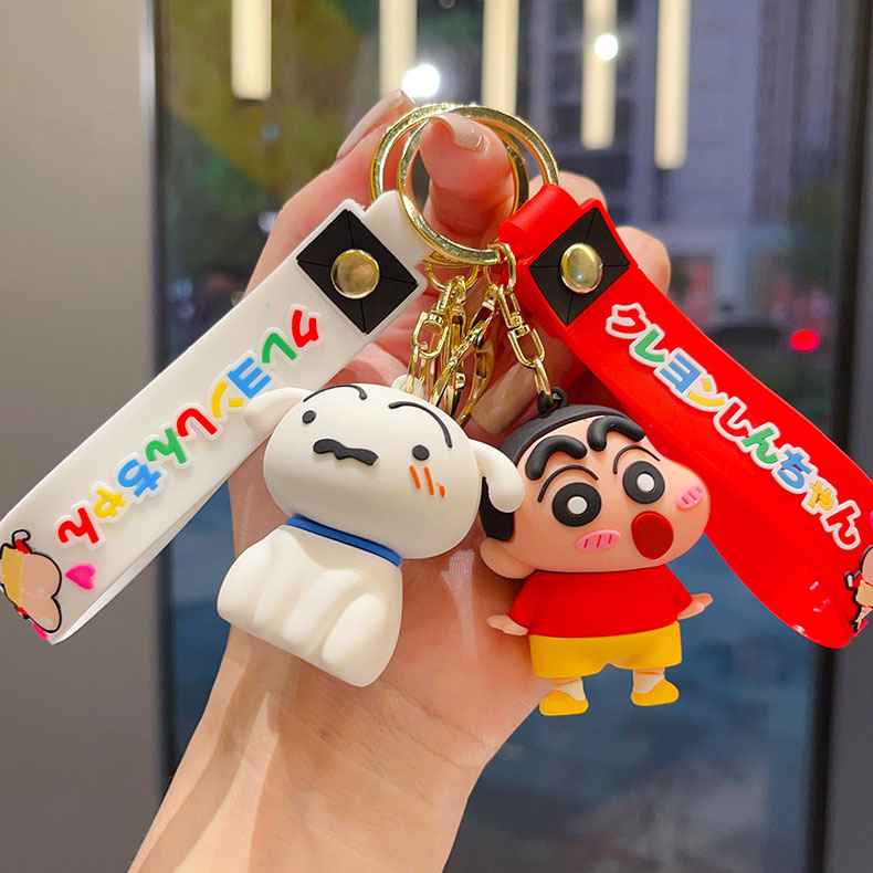 Phone Accessories Doll - クラシッククレヨンしんちゃんクレヨンキーホルダー恐竜リトルホワイトクロコダイル人形かわいいペンダント友達の誕生日プレゼントに