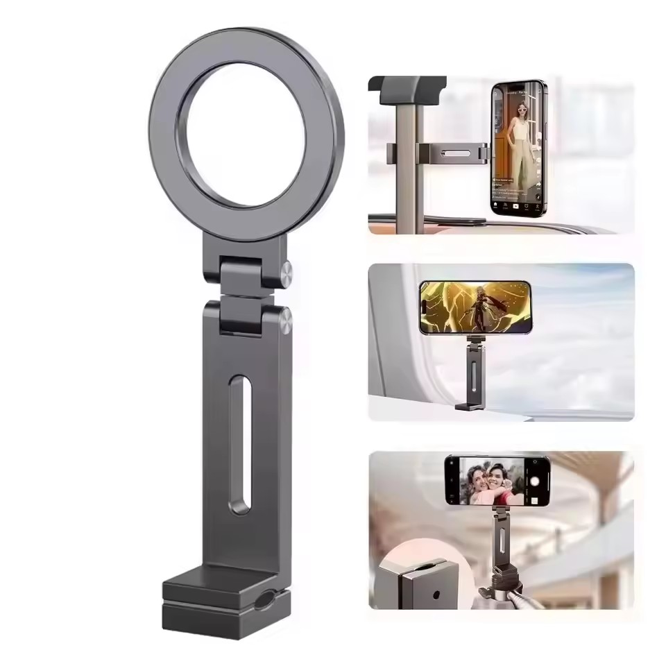 Phone Accessories Magnetic - ユニバーサル磁気式スマホホルダー 旅行必需品 フレキシブル回転 ハンズフリー 飛行機用スマホマウント シート調整可能