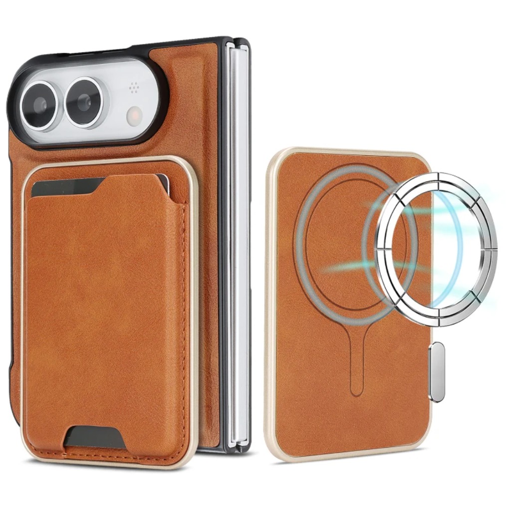 Phone Accessories Hippers - 取り外し可能なレザーウォレットとカードホルダー付きのApple iPhone Ultra 18 Fold 2026用マグセーフ対応マグネット式携帯電話ケース