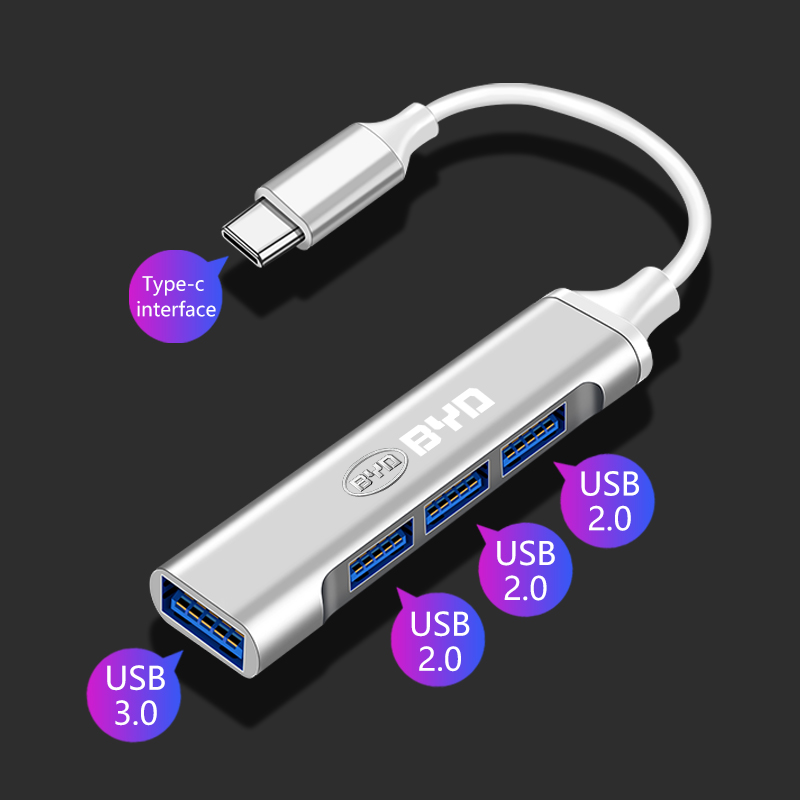 Usb C Hub - Type-C USBアダプター マルチポート分配器 ハブ 車載アクセサリー BYD