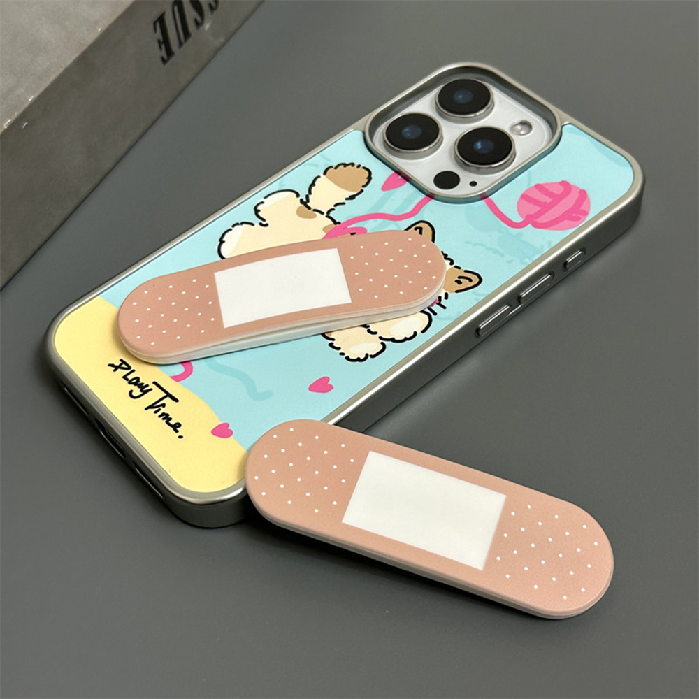 Phone Accessories Useful - 韓国インデイリーネセスリティビーアンドエイドプッシュプルブラケット電話ケーススタンドクリエイティブポータブルホルダー電話ケースユニバーサルアクセサリー