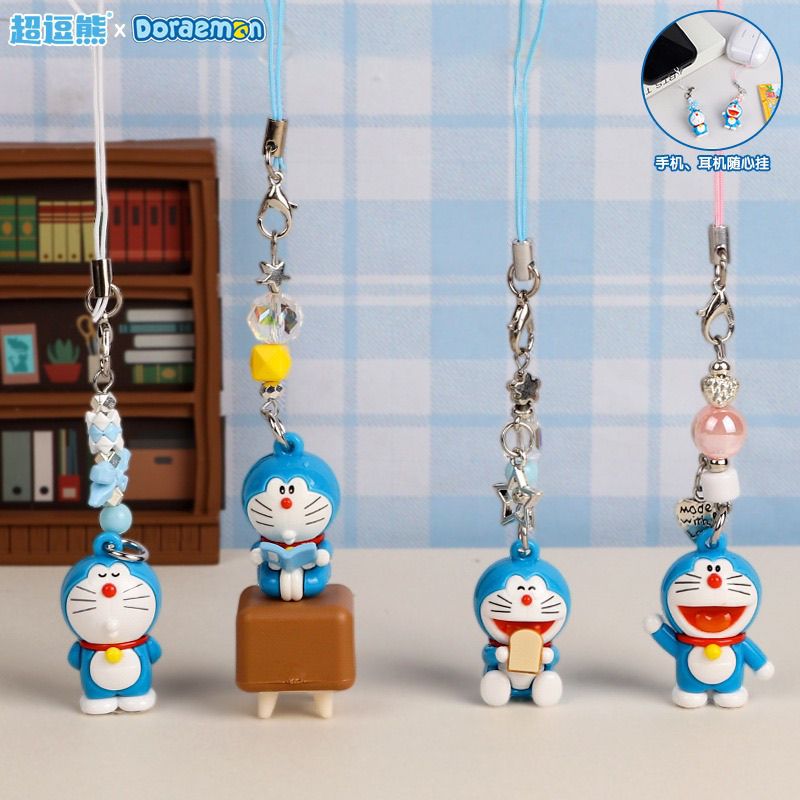 Phone Accessories Doll - ドラえもん人形キーホルダークリエイティブ猫ペンダント電話チェーンバックパックイヤホンチャームカップルキーアクセサリーギフト