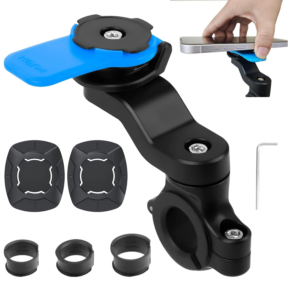 Quadlock Phone Accessories - 取り外し可能な360度回転式 ° 回転式携帯電話ホルダー、オートバイとMTB用ユニバーサルハンドルバーマウント、自転車乗車用の安全な携帯電話サポート