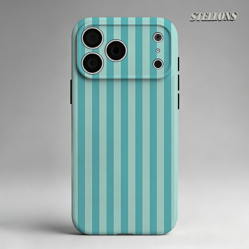 Phone Accessories And Cases - ミントストライプのダブルレイヤーバックカバー iPhone 18 17 16 15
