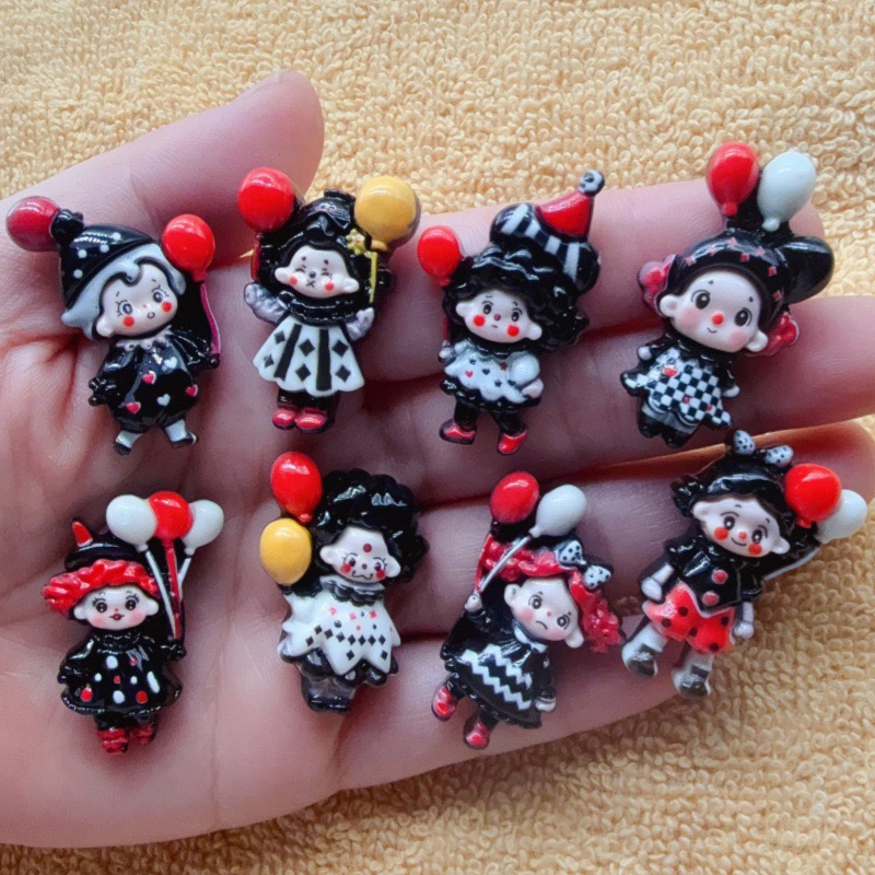 Phone Accessories Jewelry - 12個入りジョーカーバルーン子供用楽しい手作りDIYクリームジェル携帯電話ケースヘアクリップヘッドピース樹脂アクセサリージュエリー