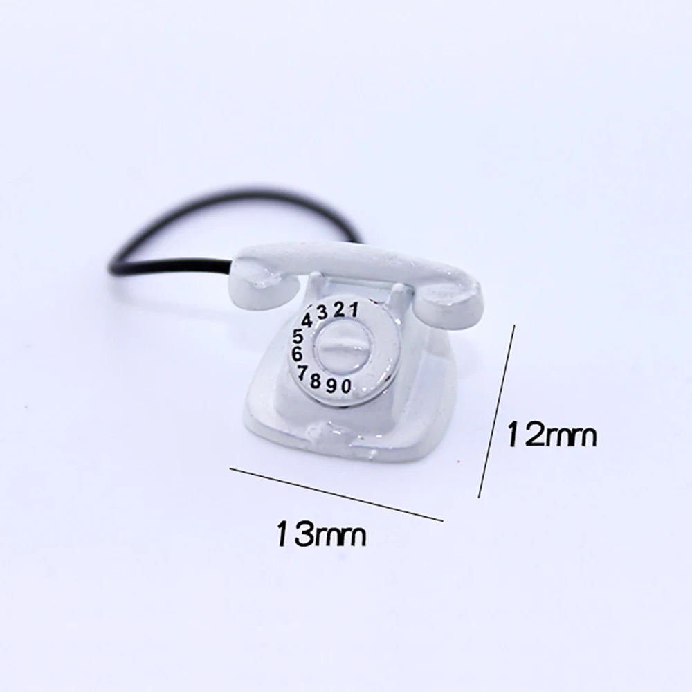 1/12 ドールハウスミニチュア金属ロータリー電話ミニ固定電 - Phone Accessories Doll のレビューと価格