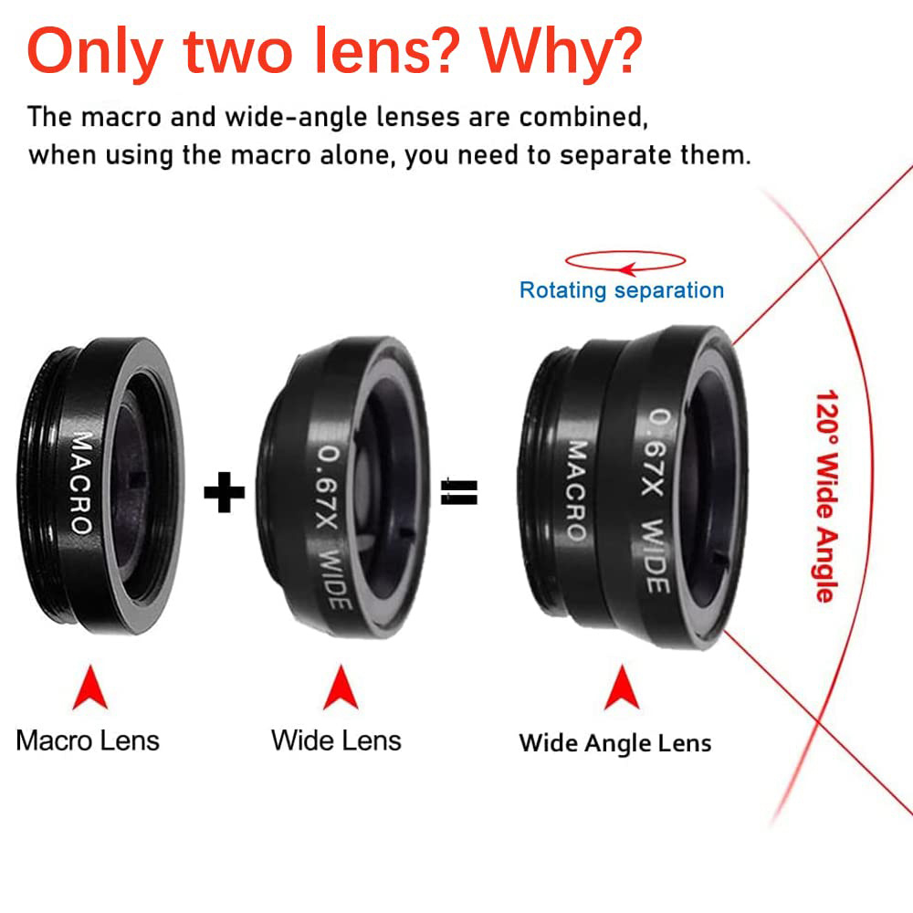 ユニバーサル3in1魚眼レンズ 広角マクロフォン魚眼レンズ  - Lens Camera Clip のレビューと価格