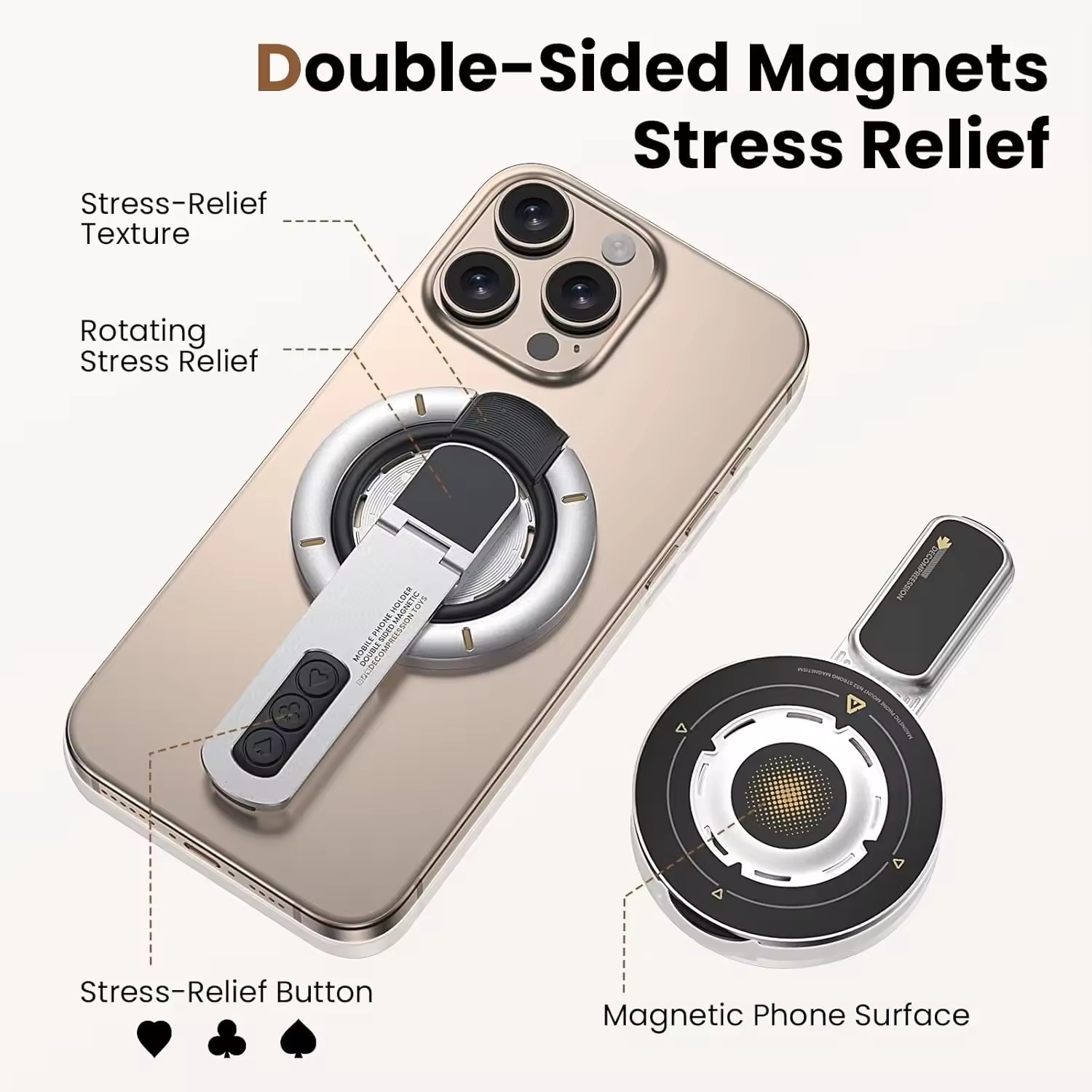 両面磁気フィンガーリングホルダー回転式スマホスタンド多機能ス - Phone Accessories Vendor のレビューと価格