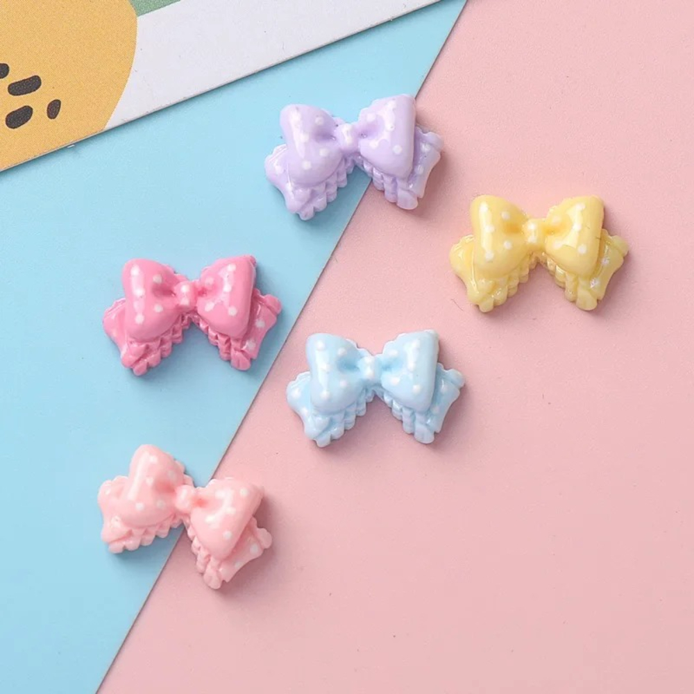 7/14個入りミニリボンレジンチャーム、7色の水玉模様の光沢 - Phone Accessories Doll のレビューと価格
