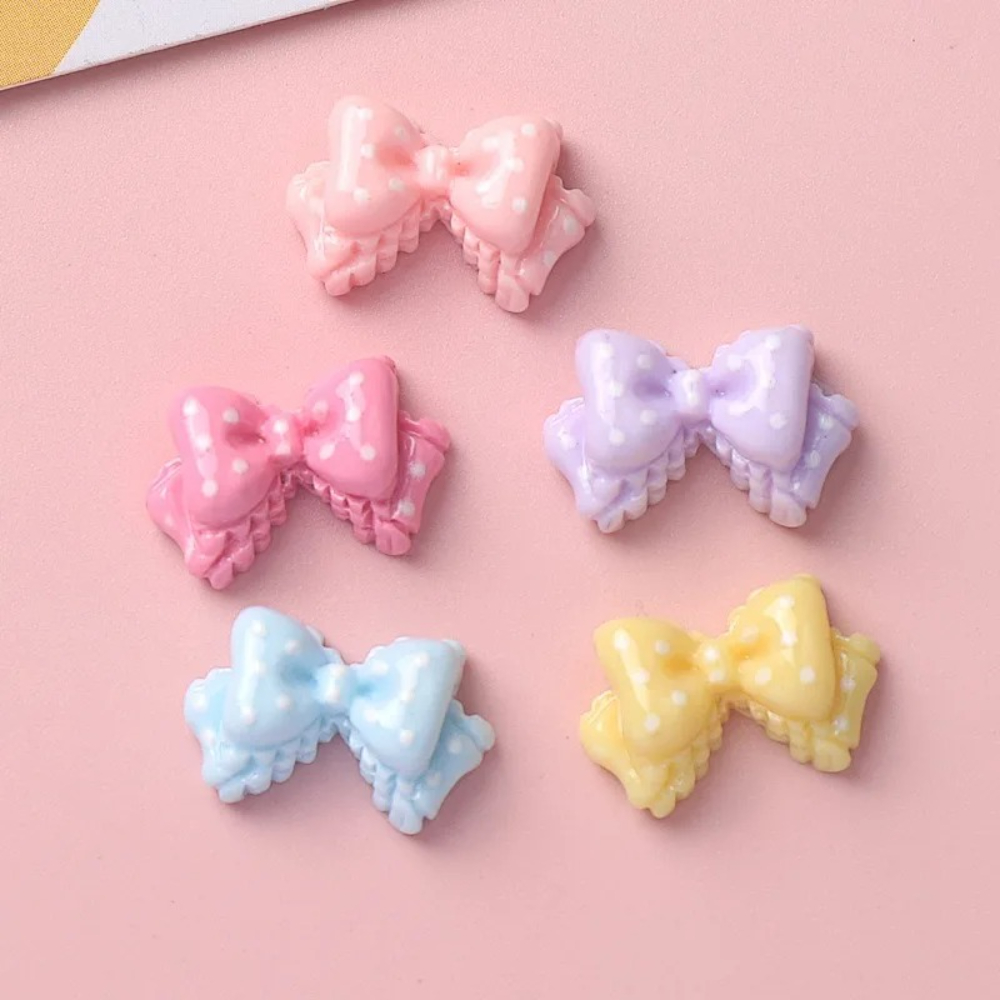 7/14個入りミニリボンレジンチャーム、7色の水玉模様の光沢 - Phone Accessories Doll のレビューと価格