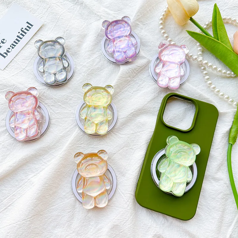 漫画かわいいレーザークマ磁気電話グリップホルダーソケットポケ - Phone Accessories Vending Machine のレビューと価格