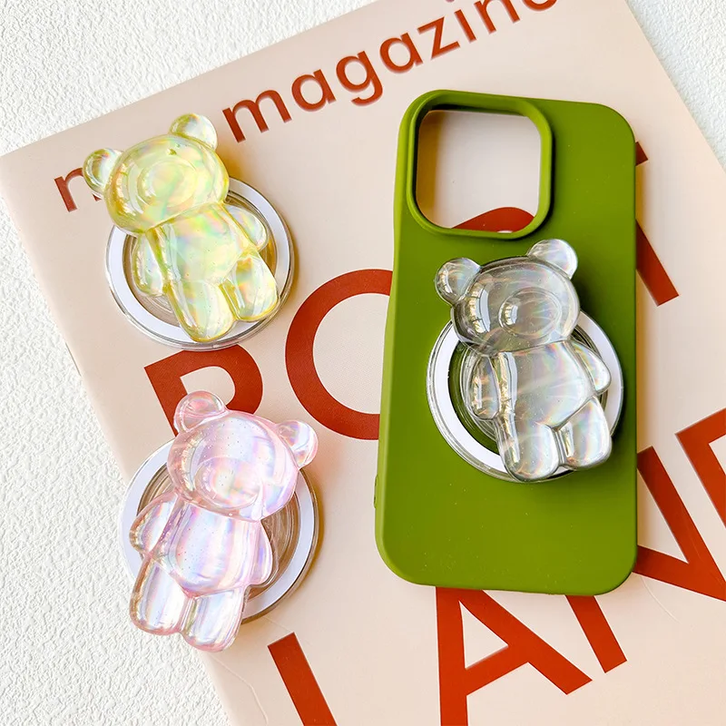 漫画かわいいレーザークマ磁気電話グリップホルダーソケットポケ - Phone Accessories Vending Machine のレビューと価格