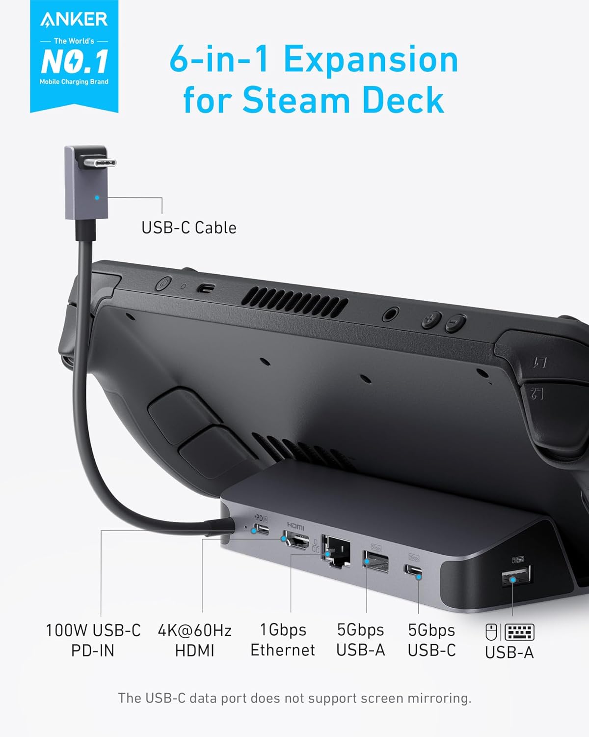 Anker スチームデッキ/ROG Ally用充電ステーショ - Usb C Hub のレビューと価格
