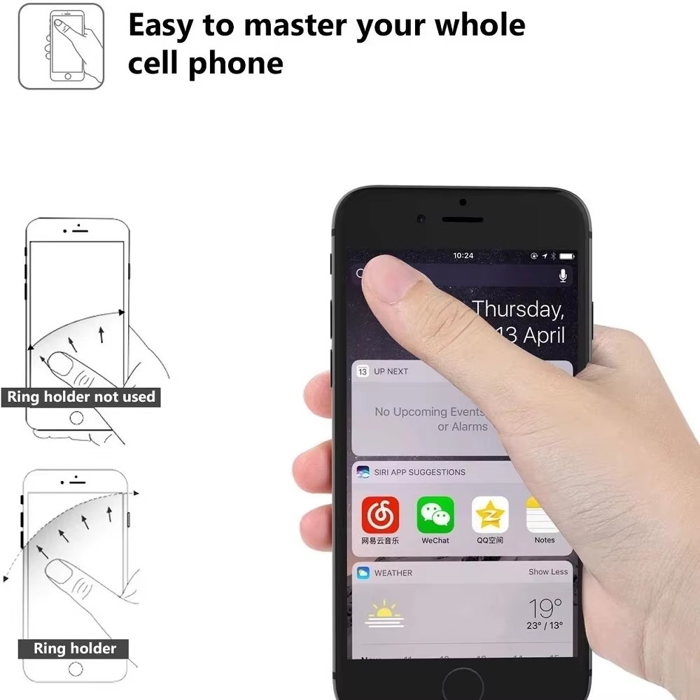 指リング携帯電話ホルダー iPhone Xiaomi ステッ - Phone Accessories Useful のレビューと価格