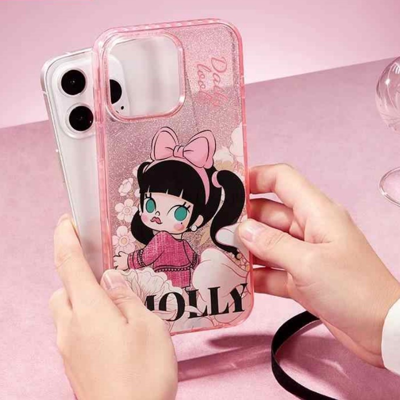 本物のモリー・デイリールック・フォンケース グリッター耐衝撃 - Phone Accessories Popmart のレビューと価格