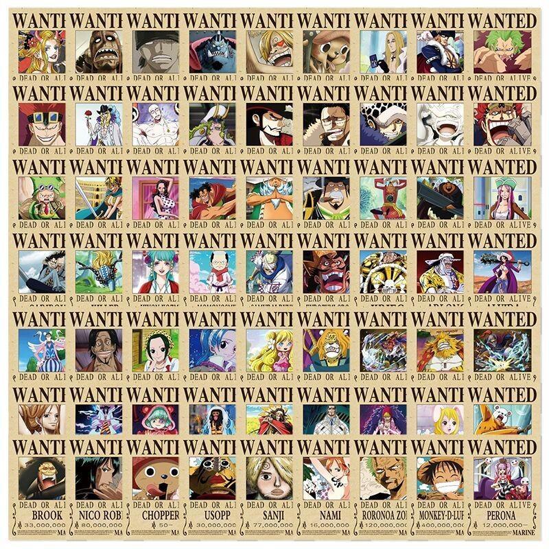 ワンピースステッカー 140枚入り 指名手配ポスター風デカー - Phone Accessories Poster のレビューと価格
