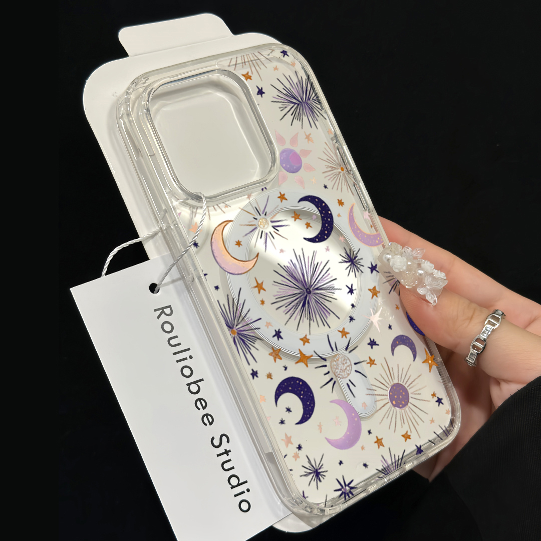 ロマンチックな太陽月星柄iPhoneケース iPhone 1 - Phone Accessories Magnetic のレビューと価格