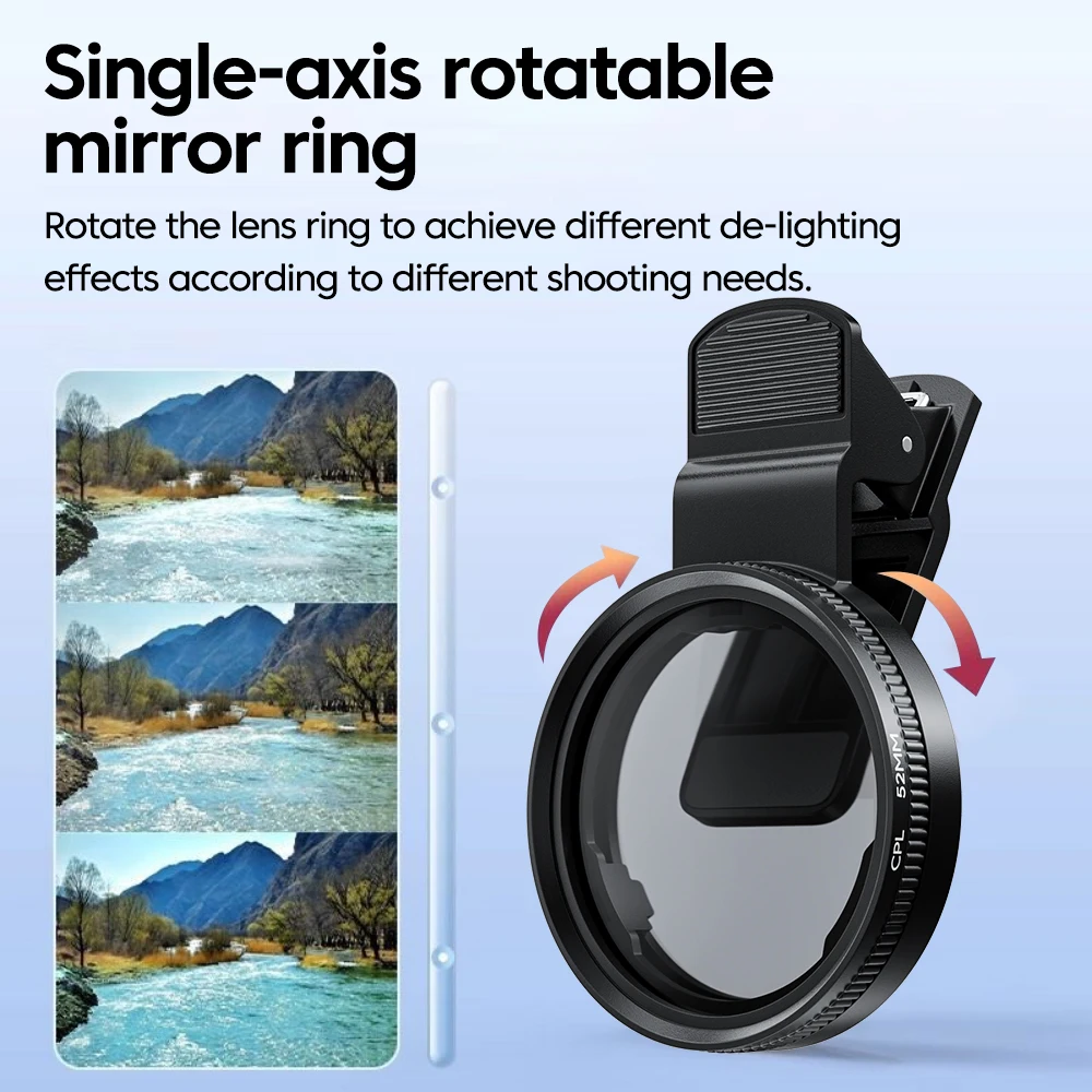 新しい52mm CPL携帯電話レンズフィルターレンズクリップ - Phone Accessories Useful のレビューと価格
